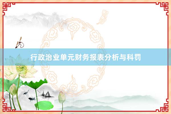 行政治业单元财务报表分析与科罚